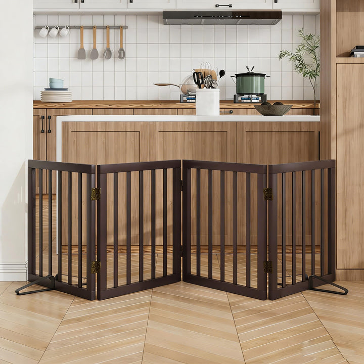 Freistehendes Hundegitter, Faltbares Hundebarriere für Tür,Treppen,Flur,Küche &amp; Schlafzimmer, Freist