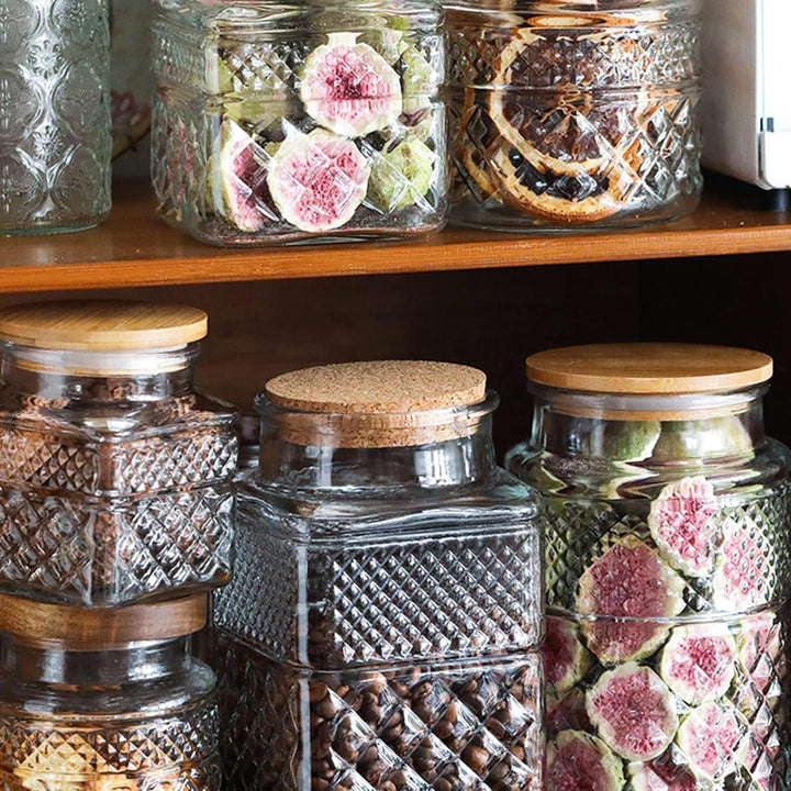 Cabilock Food Container Vorratsgl? Mit Holzdeckel Vorratsdosen Glasdose Dose Bonbonglas Honiggl? Kaf
