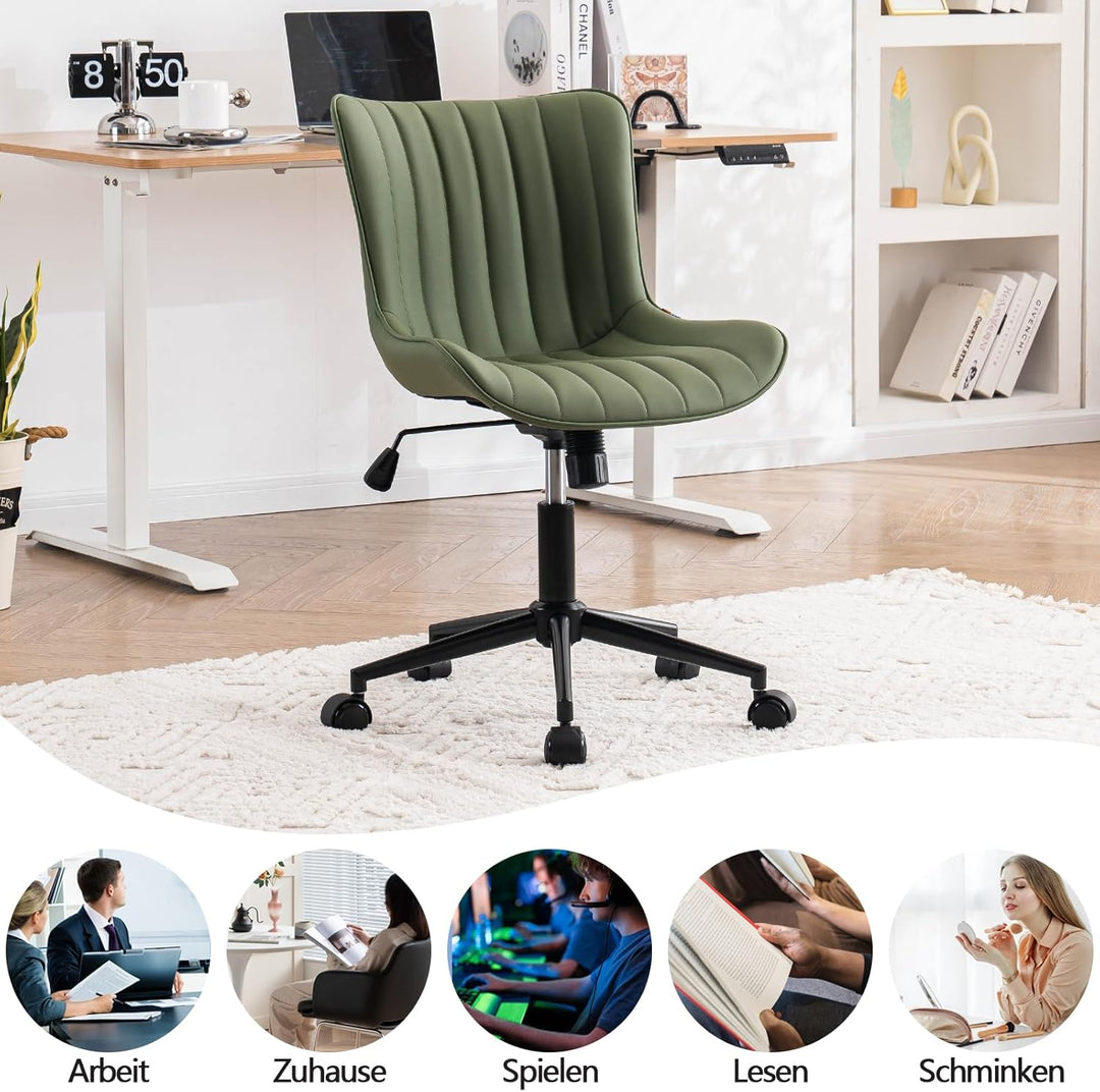YOUTASTE Bürostuhl Ergonomisch, Schreibtischstuhl Höhenverstellbar, Bürostuhl mit PU-Leder & Rollen,