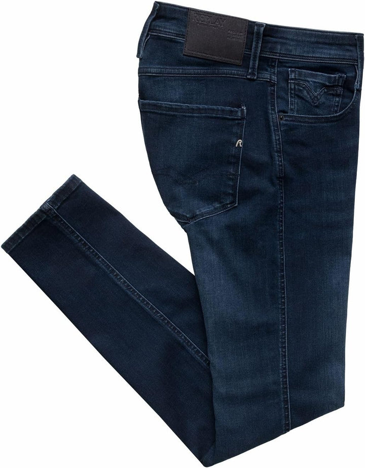 Replay Herren Jeans Anbass Slim-Fit mit Power Stretch 32 W/ 36 L Dunkelblau 007, 32 W/ 36 L Dunkelbl