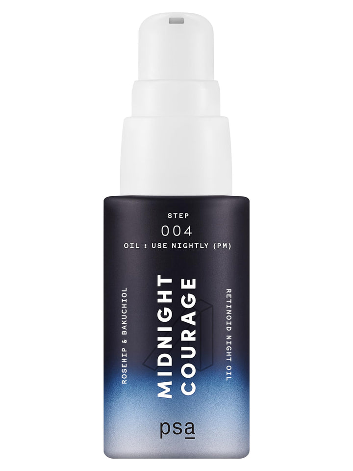 PSA MIDNIGHT COURAGE Rosehip &amp; Bakuchiol Retinoid Night Oil. Facial Oil for Nighttime Skincare Routi