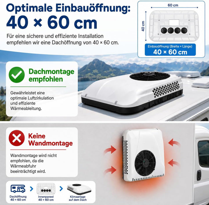 12V Klimaanlage Wohnwagen Schnelle Kühlung (Weiss 12V)