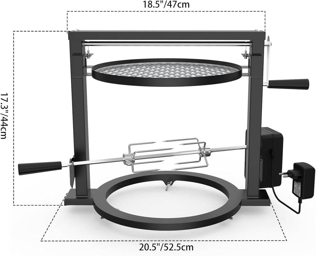 onlyfire Santa Maria Grillaufsatz Grillspiess Set für Solo Stove Ranger 38 cm Feuerstelle, Drehspies
