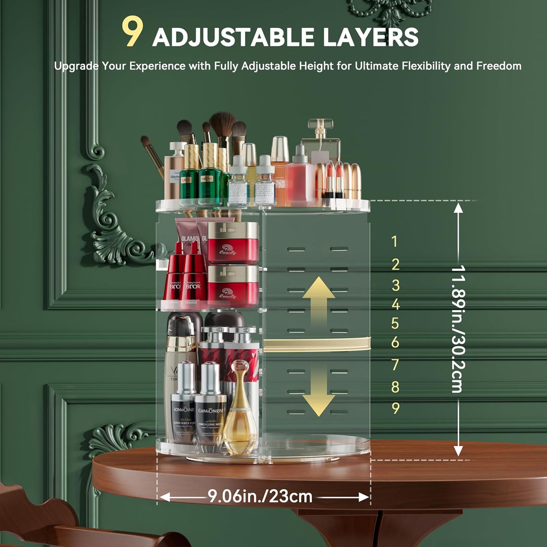 Make Up Kosmtik Organizer, 360° Drehbar Skincare Organizer, Multifunktion Schmink Aufbewahrung, Vers