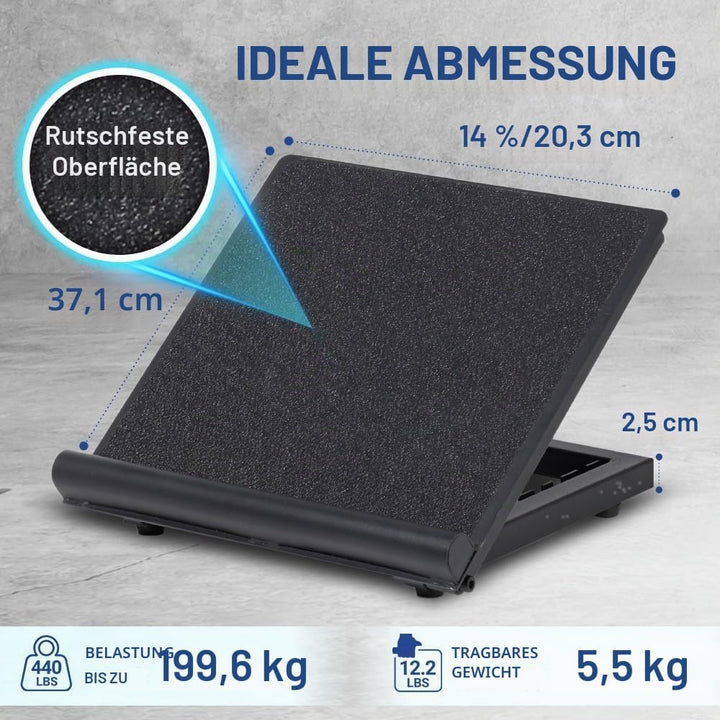 Yes4All Premium Schrägbrett & Wadendehner aus Stahl, einstellbar & rutschfest, für Stretching & Reha
