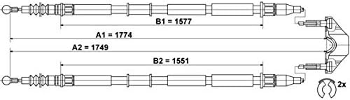 ATE 24.3727-0790.2 Seilzug, Feststellbremse
