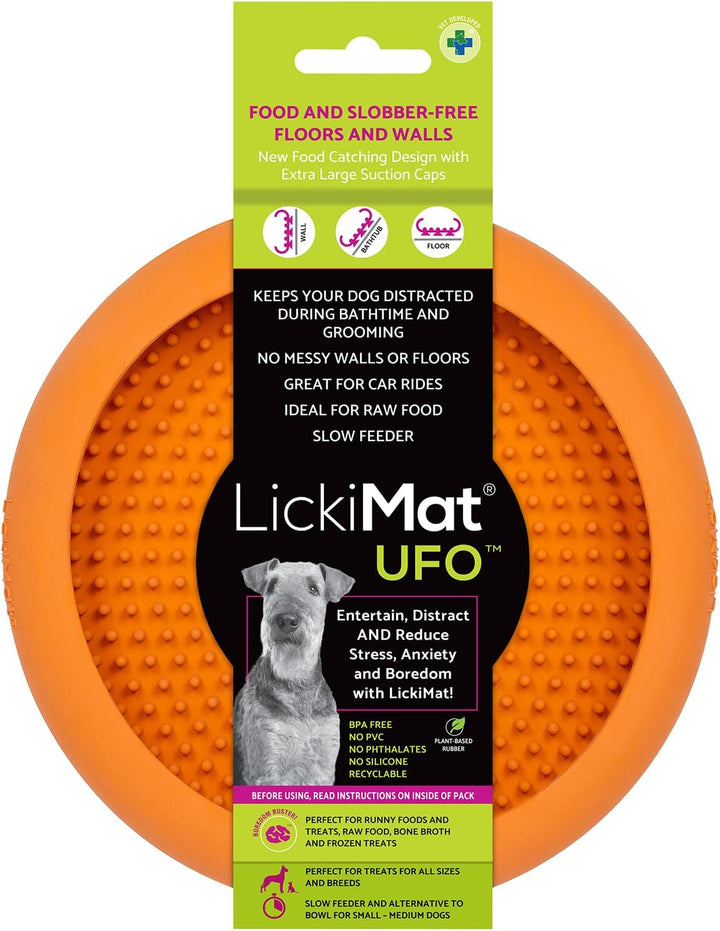LickiMat UFO Ablenker für Baden, Duschen und Pflegen, Naturkautschuk, grosser Schnuller, Lecknoppen,
