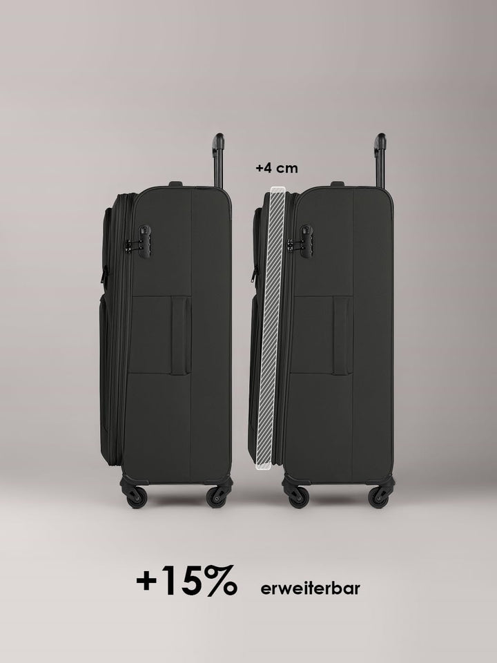 SMARTBOX Weichgepäck Koffer-Set 3-teilig für Damen & Herren | leichte & stabile Reise-Trolleys, hoch