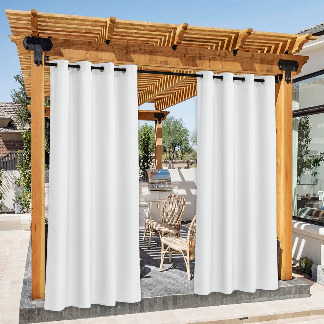 PONY DANCE Outdoorvorhang Wetterfest 2er Set H 213 x B 140 cm Pavillon Vorhänge Outdoor Gardinen Was
