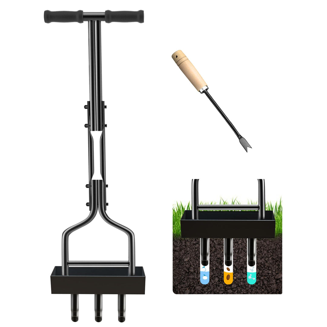 Kedoxi Aerifizierer für Rasen, Heavy Duty Hohl Tine Rasenlüfter mit Bodenrahmen 38In, Rasenlüfter Ma