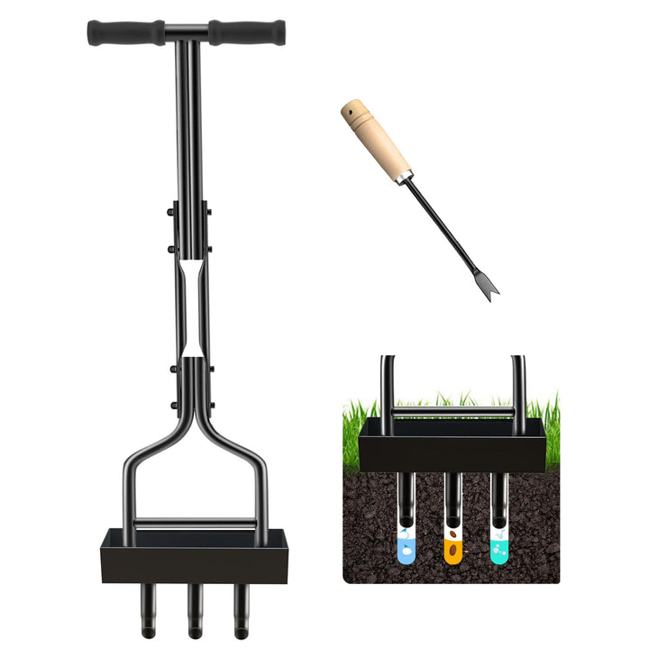 Kedoxi Aerifizierer für Rasen, Heavy Duty Hohl Tine Rasenlüfter mit Bodenrahmen 38In, Rasenlüfter Ma