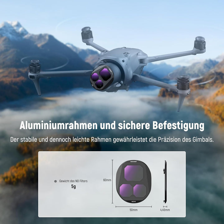NEEWER ND Filter Set Kompatibel mit DJI Mavic 4 Pro (ND8/ND16/ND32/ND64), 4er Pack, mehrfach beschic