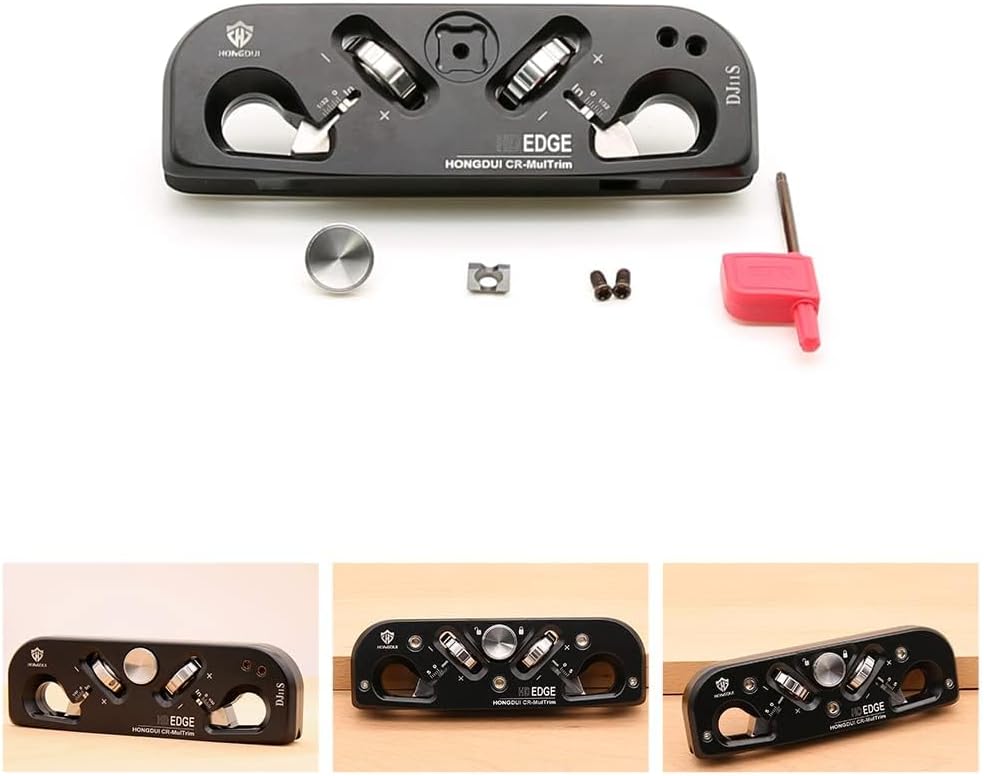 HONGDUI DJ11S Anfashobel für Holzbearbeitung, mit 3 Ersatz-Klingen, doppelkantiger Anfashobel, Dj11s