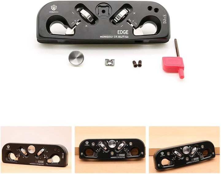 HONGDUI DJ11S Anfashobel für Holzbearbeitung, mit 3 Ersatz-Klingen, doppelkantiger Anfashobel, Dj11s