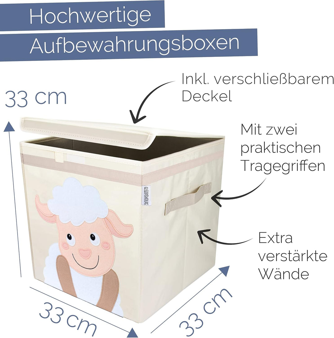 GLÜCKSWOLKE Kinder Aufbewahrungsboxen - 15 Motive I Spielzeugkiste Kinderzimmer I Spielzeug Boxen &amp;