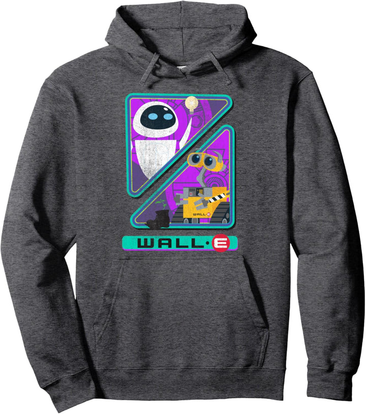 Disney Pixar Wall-E And Eve Triangle Panel Portraits Pullover Hoodie