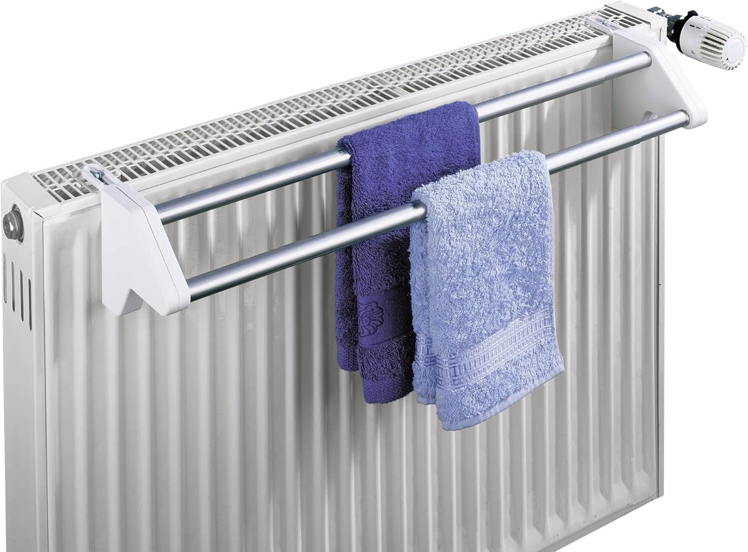 WENKO Heizkörper-Wäschetrockner Twin, stabiler Wäschetrockner zum Einhängen an den Heizkörper, Länge