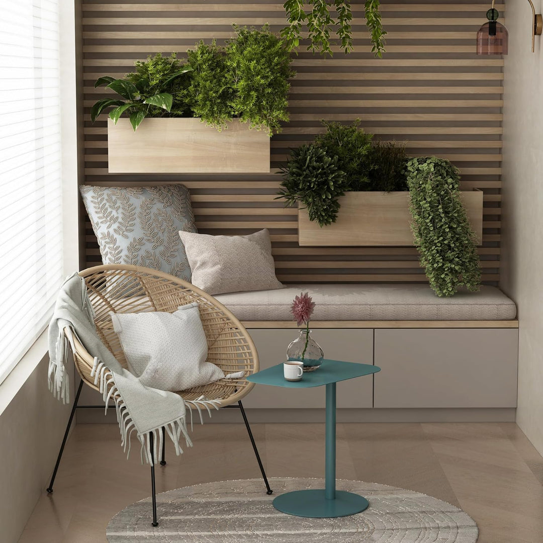 [en.casa] Beistelltisch Nastätten Gartentisch Couchtisch mit Metallgestell Sofatisch modernes Design