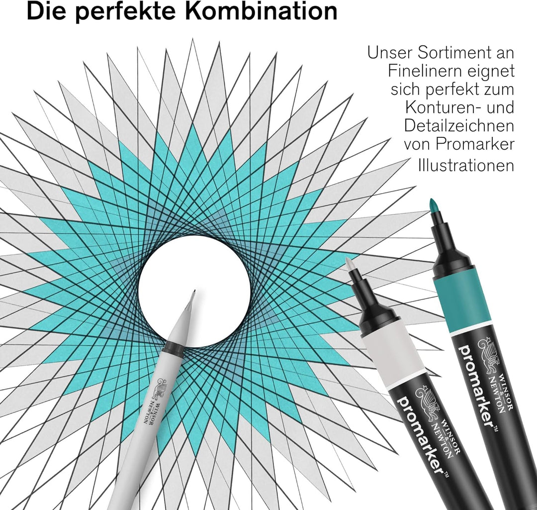 Winsor & Newton 0290080 BrushMarker (für Zeichnungen, Kalligraphie, Design und Layouts, streifenfrei