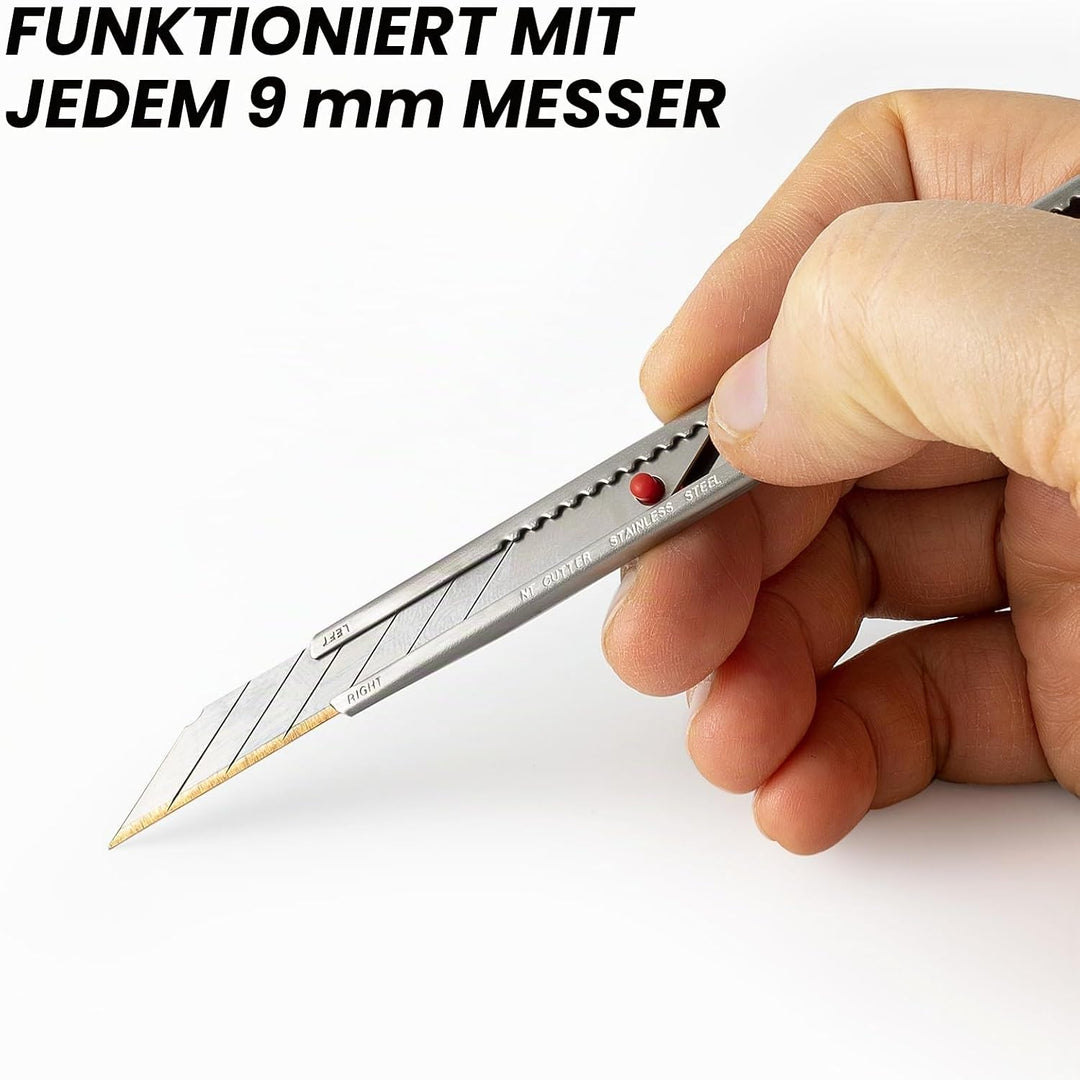 EHDIS 100 Stück Cuttermesser Klingen mit Titan-Schneide, 9mm, Ersatzklingen Cuttermesser, Abbrechkli