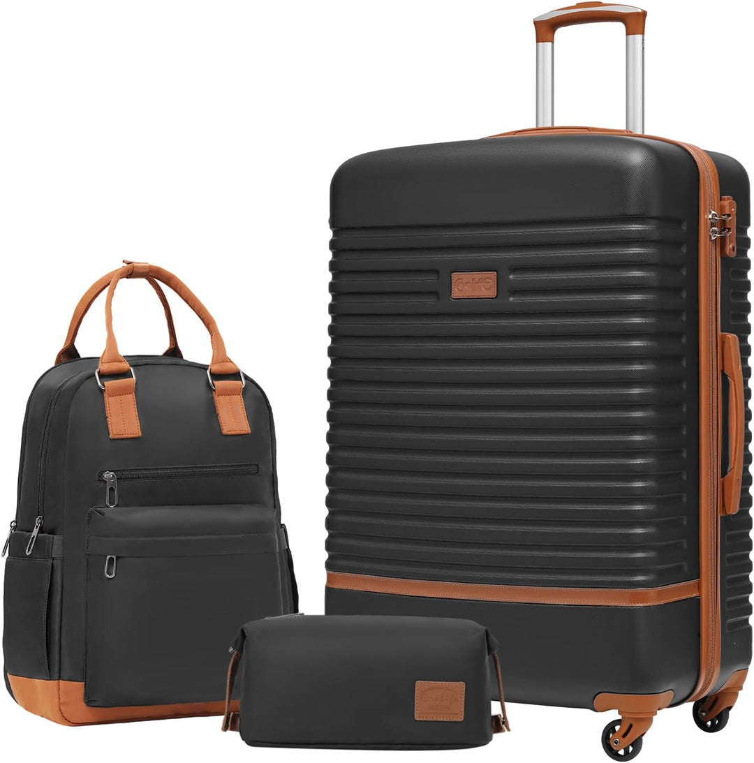 COOLIFE Koffer Trolley Koffer Reisekoffer von ABS Hartschalen Trolley 4 Rollen TSA-Schloss Der Koffe