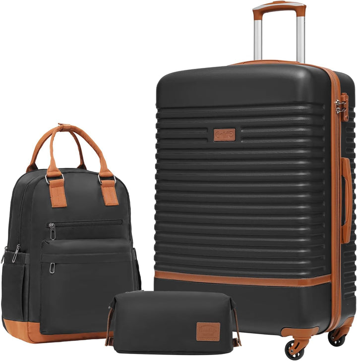 COOLIFE Koffer Trolley Koffer Reisekoffer von ABS Hartschalen Trolley 4 Rollen TSA-Schloss Der Koffe