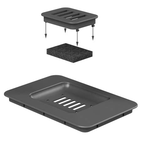 LM 530 ECO Biomülleimer Küche mit Deckel 8-Liter, Aus Rezykliertem Kunststoff, Anthrazit (15 x 23 x
