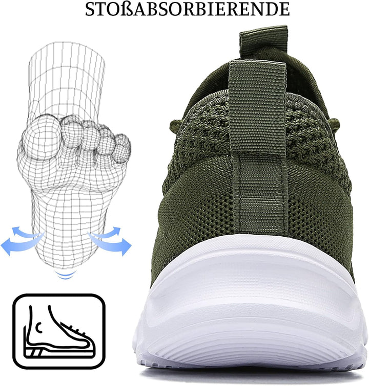 Herren Sneaker Walkingschuhe Atmungsaktiv Strassenlaufschuhe Leicht Freizeit Sportschuhe für Hallen