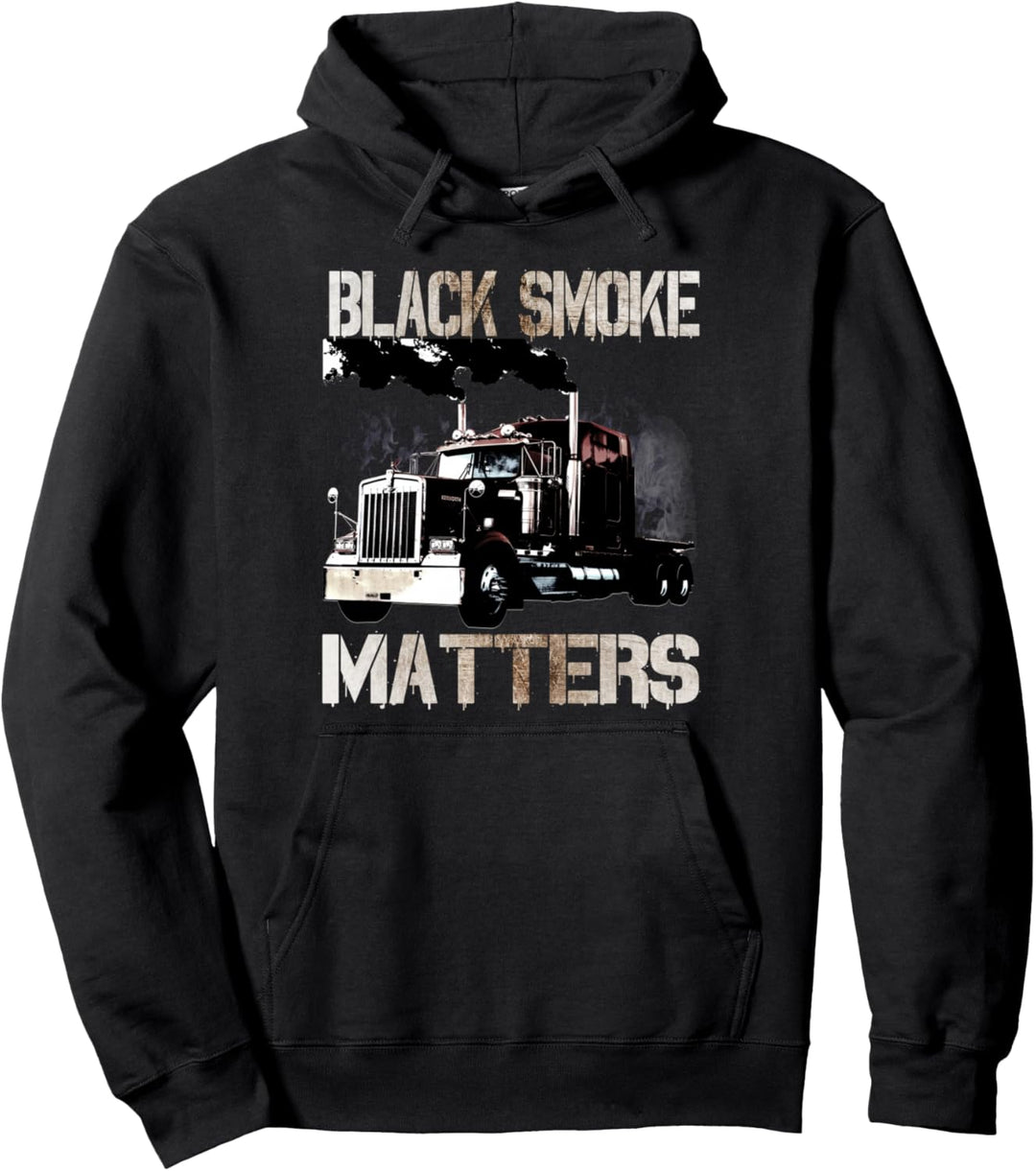 Trucker Geschenke Traktor Anhänger 18 Wheeler Smoke Matters Pullover Hoodie
