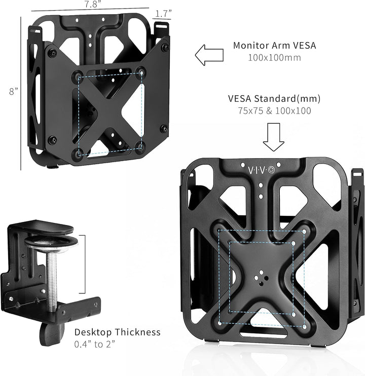 VIVO Behind Monitor VESA Mount Designed for Mac mini CPU, 2010 to mid 2024 Models, Monitor Arm Compu