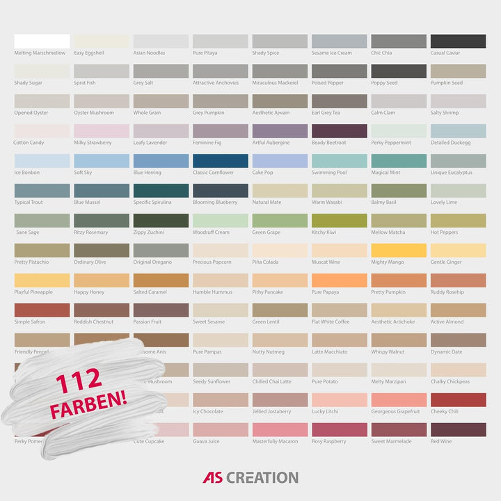 A.S. Création THE COLOR KITCHEN universelle Wandfarbe - Malerfarbe für Wohnräume und Arbeitszimmer -
