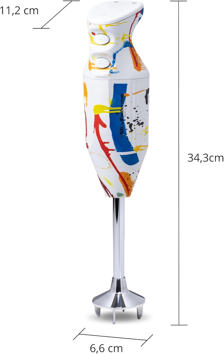 ESGE-Zauberstab 91001 Design Edition Color-Art – Stabmixer, Pürierstab, elektrischer AC-Motor, 2-stu