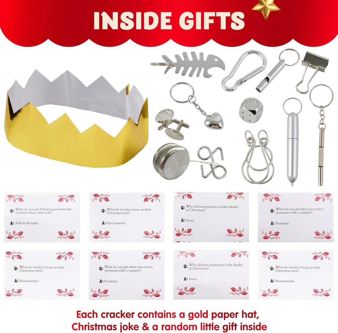 JOYIN 12 Stück Weihnachtsparty-Gastgeschenke ohne Schnappverschluss, rot und weiss, Party-Tischgesch