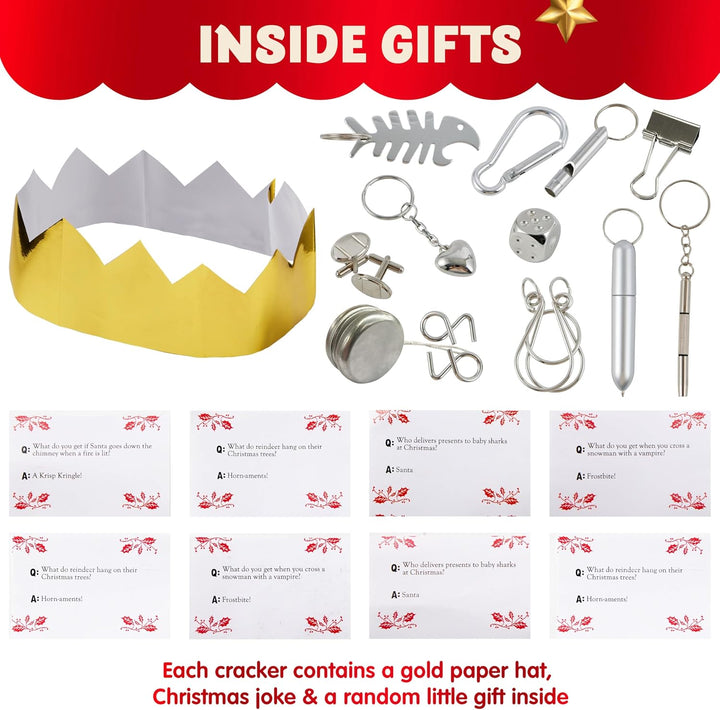 JOYIN 12 Stück Weihnachtsparty-Gastgeschenke ohne Schnappverschluss, rot und weiss, Party-Tischgesch