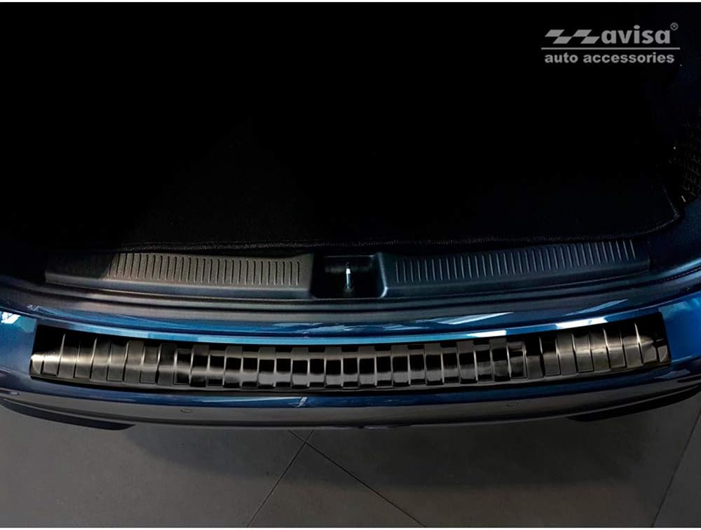 Avisa Schwarz Edelstahl Heckstossstangenschutz kompatibel mit Mercedes B-Klasse W247 2018- 'Ribs'