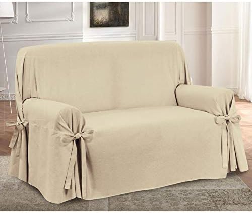 HomeLife Sofabezug Beige & Couch Überzug | weicher Sessel & Sofa Überzug & Sofaüberwurf Decke einfar