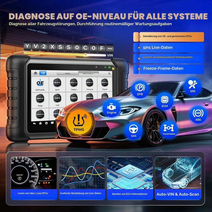 Autel MX808S-TS OBD2 Diagnosegerät: 2026 Neuestes TPMS Programmiergerät, Gleich wie MaxiCOM MK808S-T