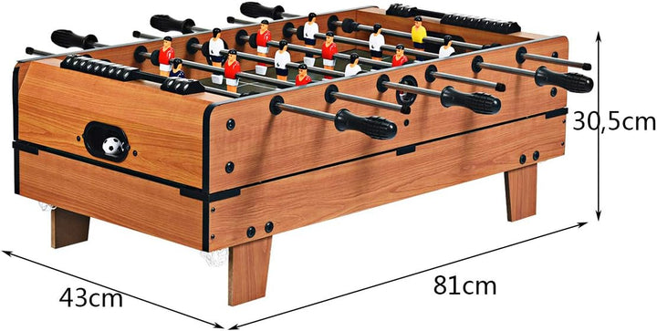 RELAX4LIFE 4 in 1 Spieltisch aus Holz, Multifunktionsspieltisch für Fussball & Tischtennis & Eishock