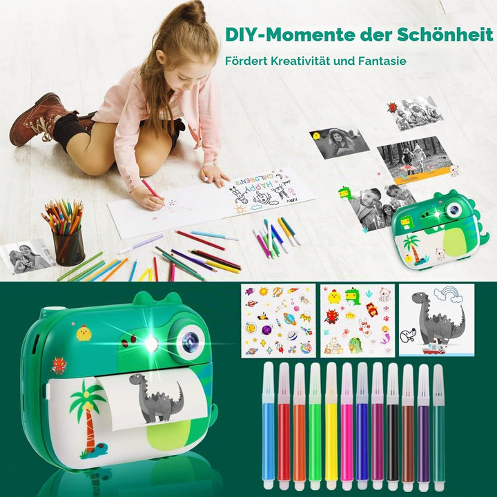 Sofortbildkamera Kinder, Kinderkamera Spielzeug mit HD Video für Kinder im Alter von 3-12, Weihnacht