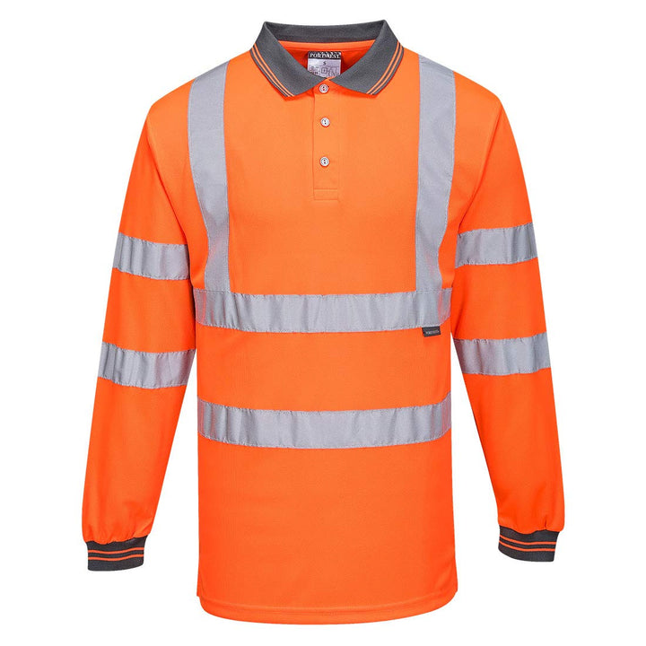 Portwest Langarm Warnschutz Polo Shirt, Grösse: 4XL, Farbe: Orange, S277ORR4XL 4XL Orange, 4XL Orang