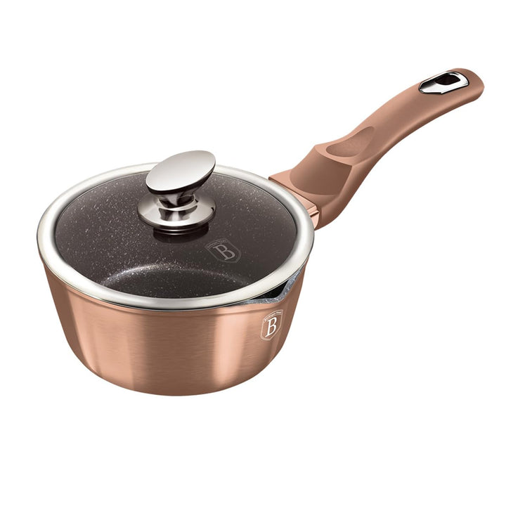 Berlinger Haus Rose Gold Collection Stieltopf mit Glasdeckel Thermo 16 cm