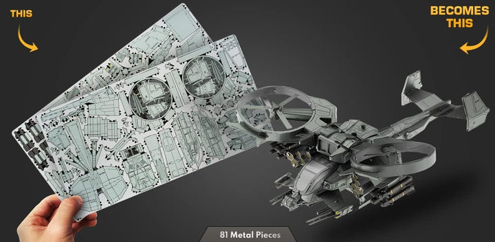 Fascinations ICX253 Metal Earth Metallbausätze - Avatar 2 Kampfflugzeug Scorpion Gunship, lasergesch