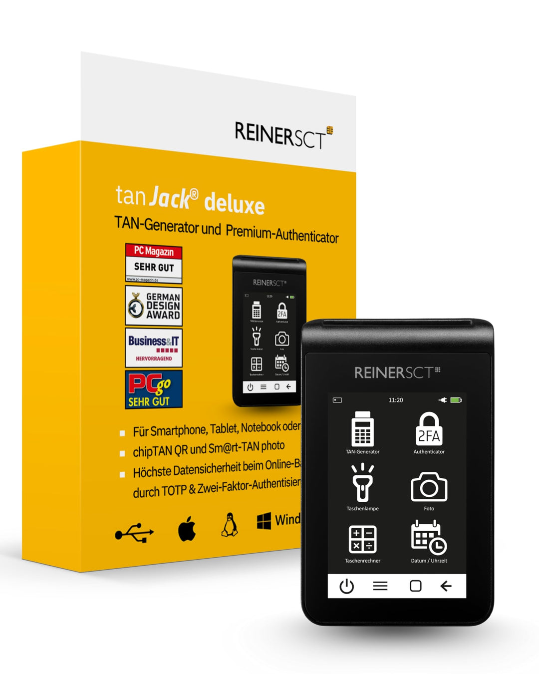 REINER SCT tanJack deluxe I Premium TAN-Generator und Authenticator I Erstklassiger TAN-Generator fü