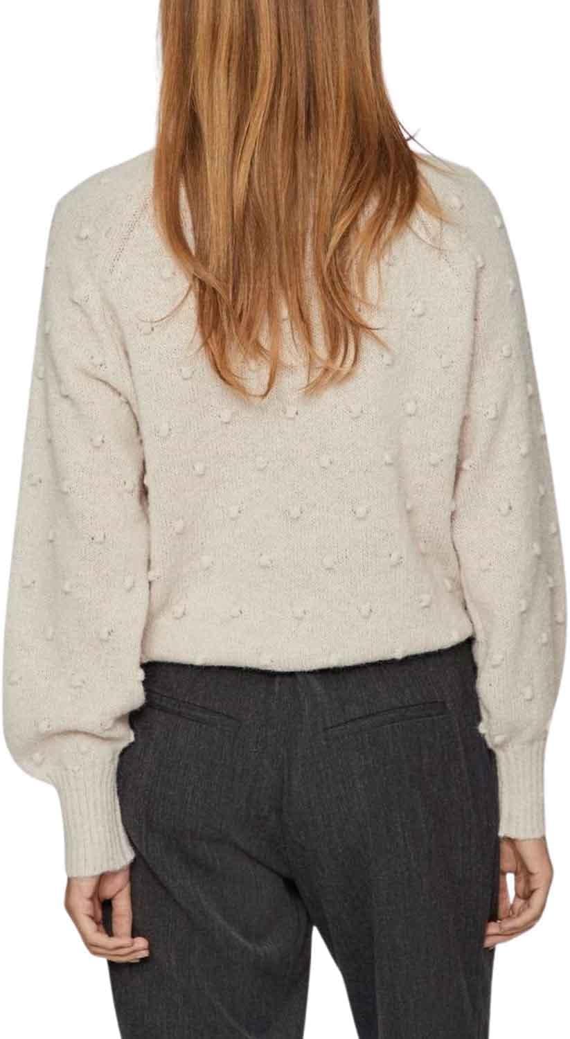 Vila Damen Vituli L/S O-Neck Knit Top/Su/Pb Strickpullover L Beige, L Beige