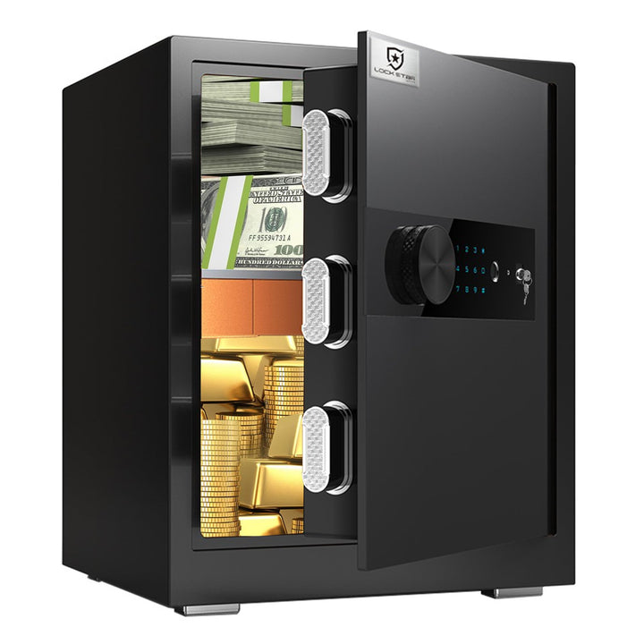 EXTRALINK Elektronischer Tresor Für Zuhause – Safe Mit Touchscreen, Code &amp; Biometrischem Fingerabdru