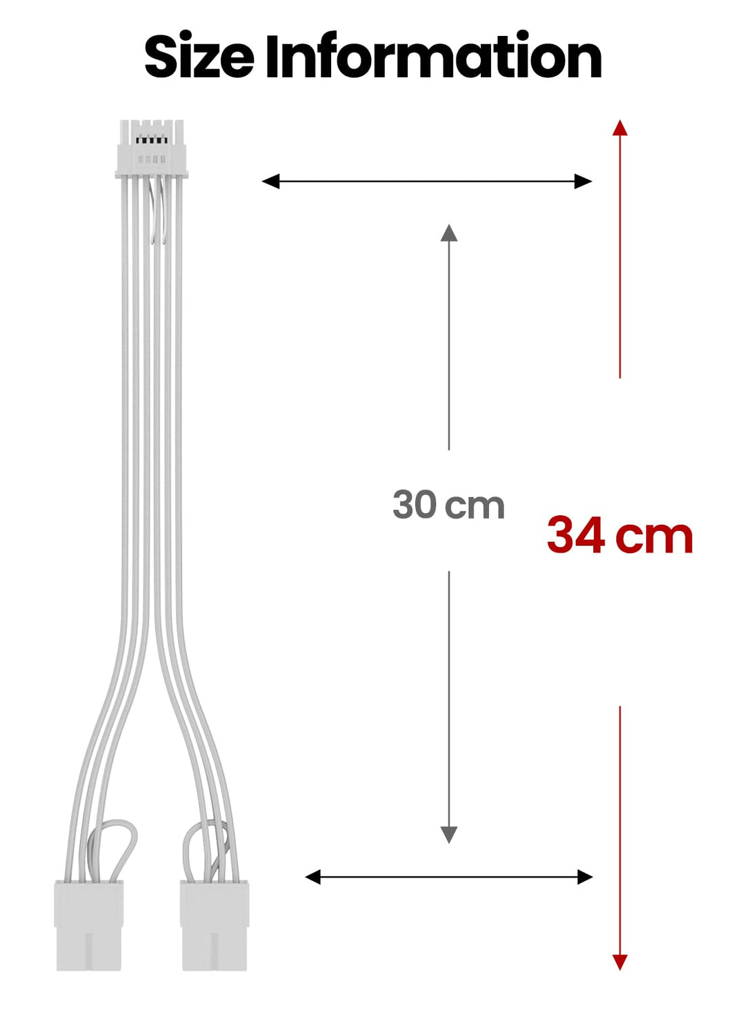 Fasgear 30cm PCI-e 5.0 12VHPWR Verlängerungskabel, 16(12+4) Pin Stecker zu PCIE 5.0 2x8(6+2) Pin Buc