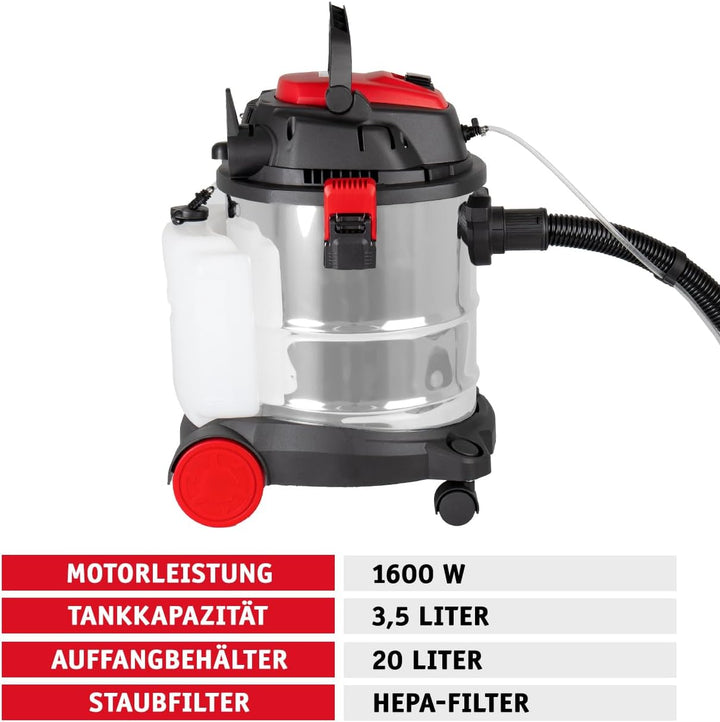 WALTER Waschsauger 1600 W, Polsterreiniger, Teppich-Reinigungsmaschine, Nasssauger, Trockensauger, s