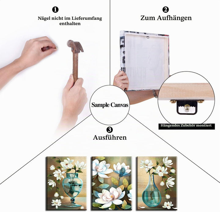Piy Painting Leinwand Das Glück kommt mit blühenden Blumen Orchidee Wandbilder Bilder und Kunstdruck