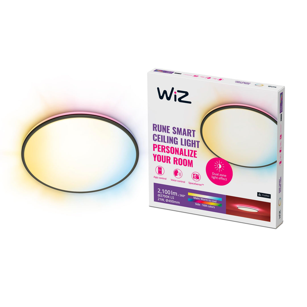WiZ Rune Deckenleuchte Tunable White and Color, dimmbar, 16 Mio. Farben, smarte Steuerung per App/St
