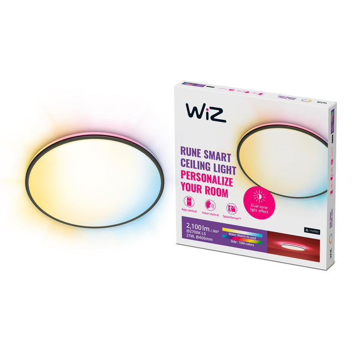 WiZ Rune Deckenleuchte Tunable White and Color, dimmbar, 16 Mio. Farben, smarte Steuerung per App/St